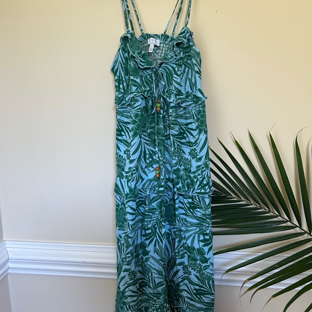 Sofia by Sofia Vergara Tropical Green Maxi Dress